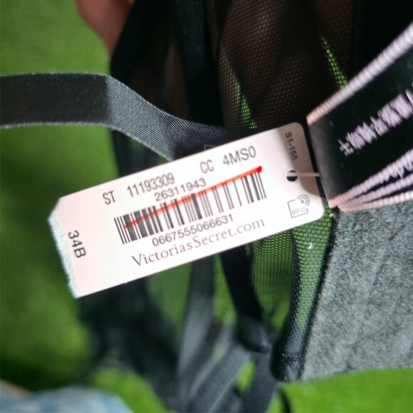 Victoria's Secret Black 34B Very Sexy Floral Embroidered Quarter Cup Bra Top - Picture 8 of 10